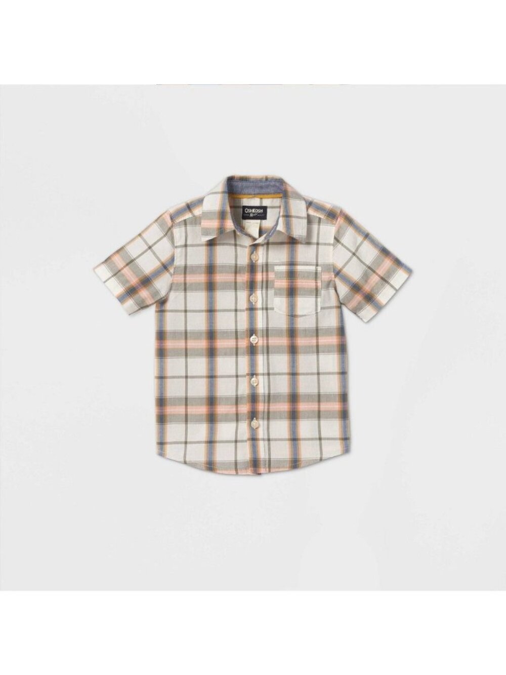 OshKosh B'gosh Toddler Boys' Short Sleeve Plaid Woven Button-Down Shirt